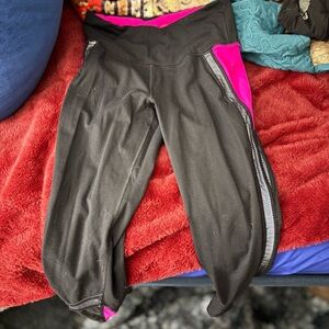 2 pairs of Victoria's Secret Black and Pink Leggings